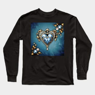 Beautiful noble blue heart Long Sleeve T-Shirt